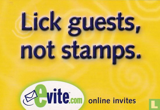 evite.com "Lick guests, not stamps" - Bild 1