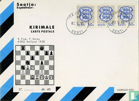 Chess game R. Fine - P. Keres 1938 - Image 1
