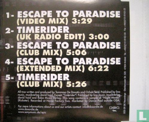 Escape to Paradise / Timerider - Afbeelding 2