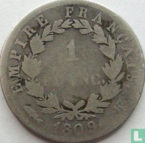 France 1 franc 1809 (K) - Image 1
