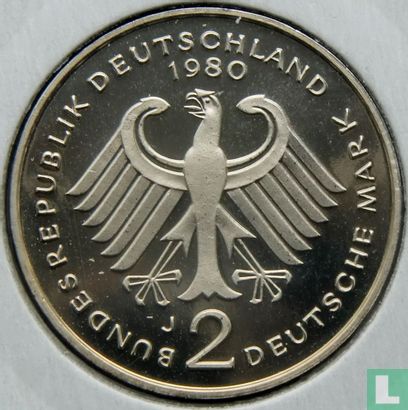 Germany 2 mark 1980 (J - Theodor Heuss) - Image 1