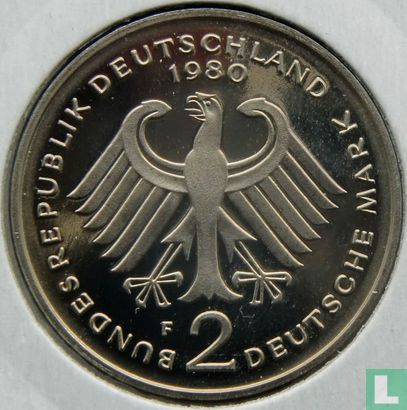 Germany 2 mark 1980 (F - Theodor Heuss) - Image 1