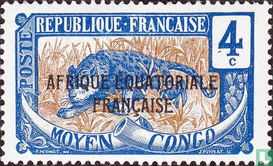 Leopard, with overprint