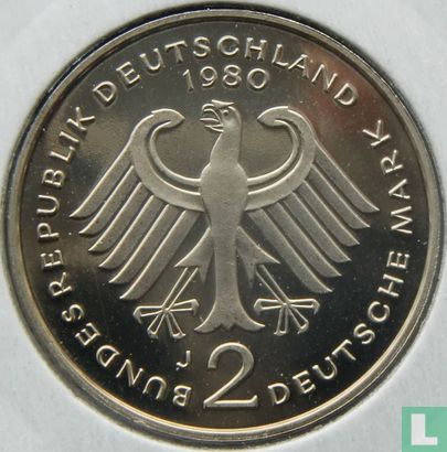 Germany 2 mark 1980 (J - Konrad Adenauer) - Image 1