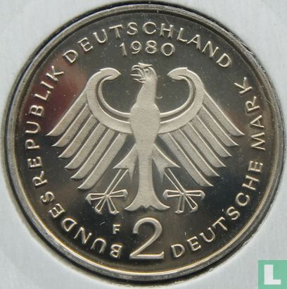 Germany 2 mark 1980 (F - Kurt Schumacher) - Image 1