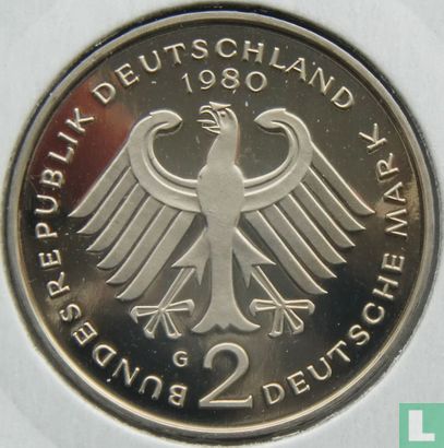 Deutschland 2 Mark 1980 (G - Kurt Schumacher) - Bild 1