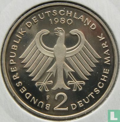 Allemagne 2 mark 1980 (F - Konrad Adenauer) - Image 1