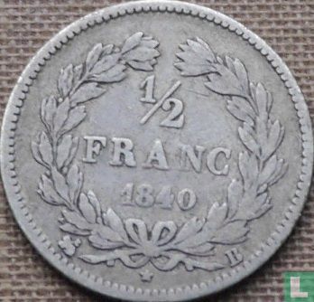 Frankrijk ½ franc 1840 (B) - Afbeelding 1