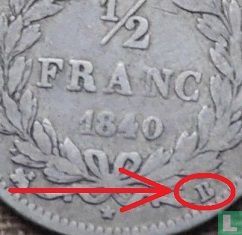 Frankrijk ½ franc 1840 (B) - Afbeelding 3