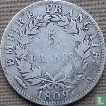 Frankrijk 5 francs 1809 (K) - Afbeelding 1