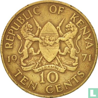 Kenya 10 cents 1971 - Image 1