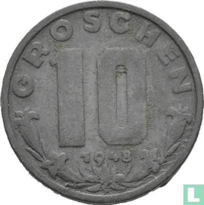 Austria 10 groschen 1948 - Image 1