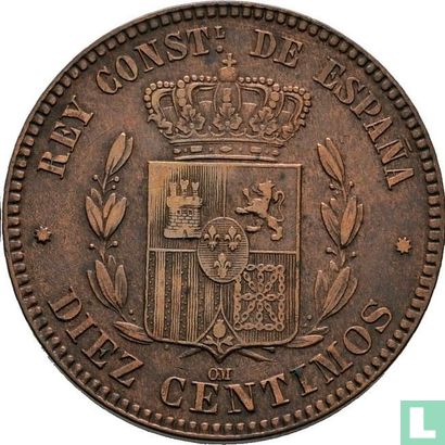 Espagne 10 centimos 1879 - Image 2
