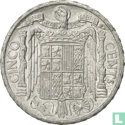 Spain 5 centimos 1945 - Image 2