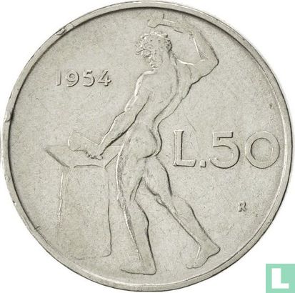 Italië 50 lire 1954 - Afbeelding 1