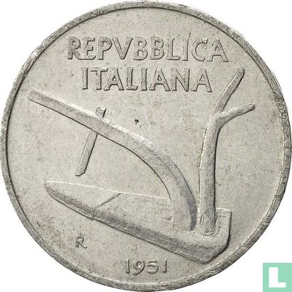 Italy 10 lire 1951 - Image 1