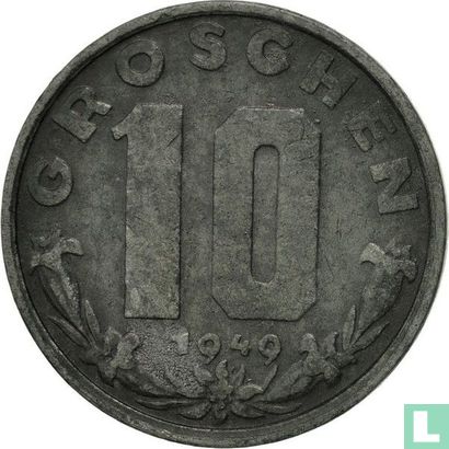 Austria 10 groschen 1949 - Image 1