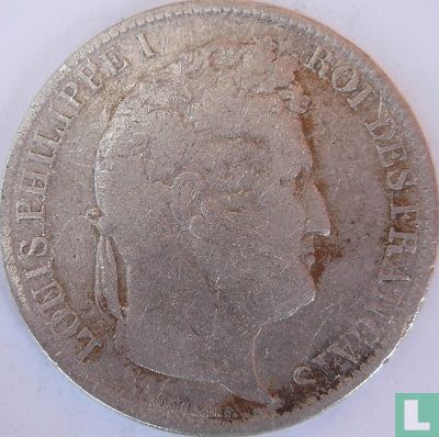 France 5 francs 1831 (Relief text - Laureate head - I) - Image 2