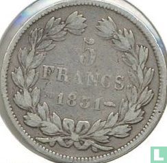 Frankreich 5 Franc 1831 (Relief Text - Eichenbekränzte Haupt - BB) - Bild 1