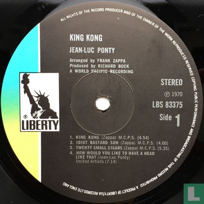 King Kong: Jean-Luc Ponty Play the Music of Frank Zappa - Afbeelding 3