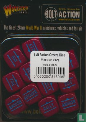 Bolt Action Orders Dice Maroon