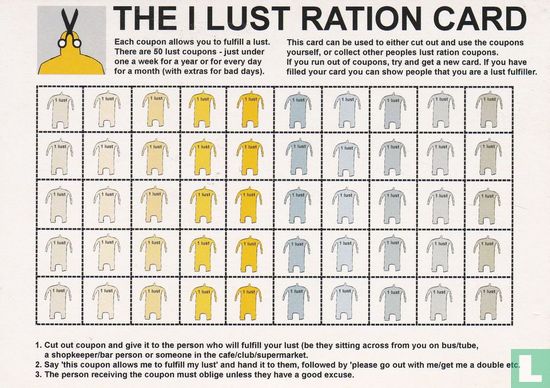 Tim Ellis "The I Lust Ration Card" - Afbeelding 1
