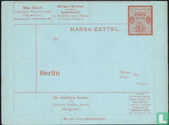 Berlijnse Transportautoriteit HANSA (I), met punt in hoek - Afbeelding 1