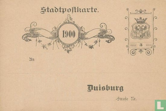 Stadswapenschild Duisburg (postkaart-ontwerp)  - Afbeelding 1