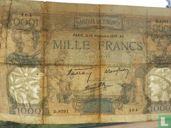 1000 Francs 1939 - Image 3