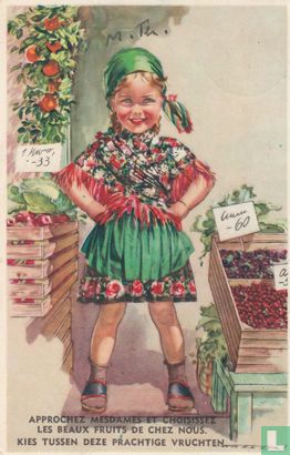 Kinderkaart groente en fruit verkopen