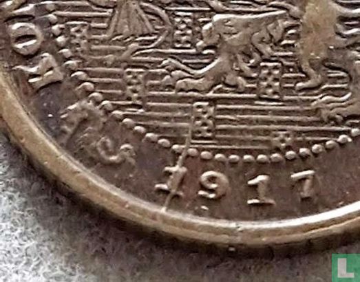 Netherlands ½ cent 1917 (misstrike) - Image 3