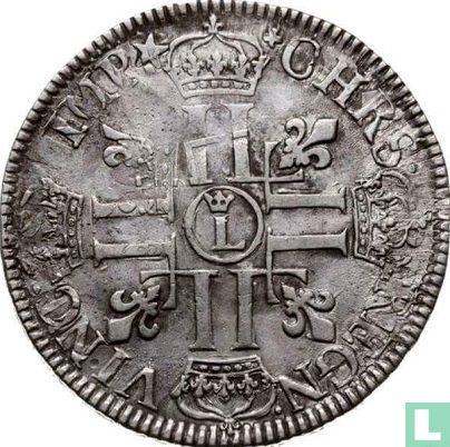 France 1 ecu 1691 (crowned L) - Image 2