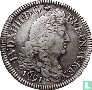 Frankreich ½ Ecu 1691 (9) - Bild 1