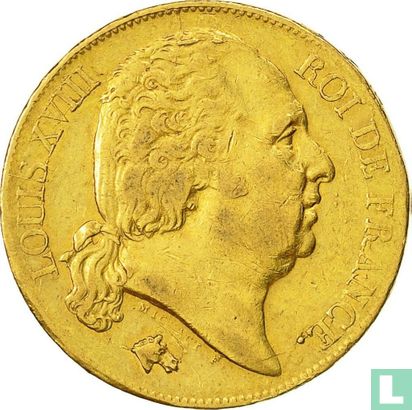 France 20 francs 1817 (W) - Image 2