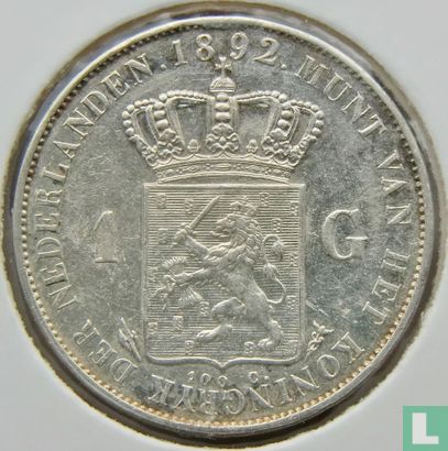 Pays-Bas 1 gulden 1892 (DER) - Image 1