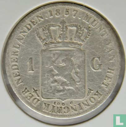 Nederland 1 gulden 1857 - Afbeelding 1