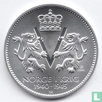 Norway Medallic Issue ND (Silver - PROOF) "Norway through the Second World War - I Eksil" - Afbeelding 2