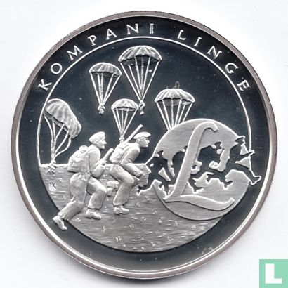 Norway Medallic Issue ND (Silver - PROOF) "Norway through the Second World War - Kompani Linge" - Afbeelding 1