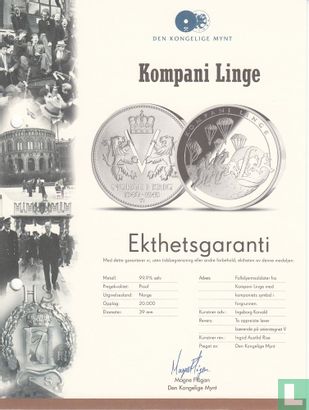 Norway Medallic Issue ND (Silver - PROOF) "Norway through the Second World War - Kompani Linge" - Afbeelding 3