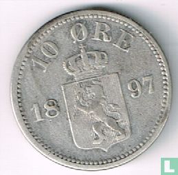 Noorwegen 10 øre 1897 - Afbeelding 1
