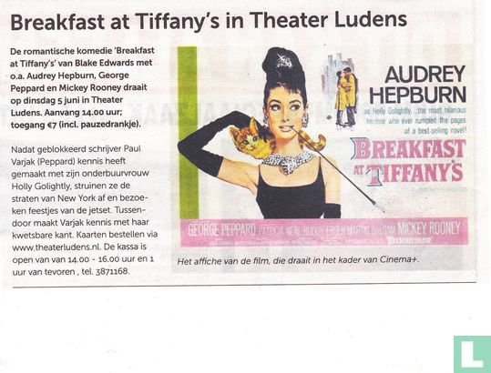 Film Breakfast at Tiffany's in Theater Ludens
