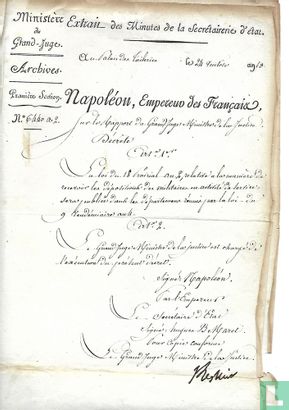 Document Ministere du Grand-Judge 1813