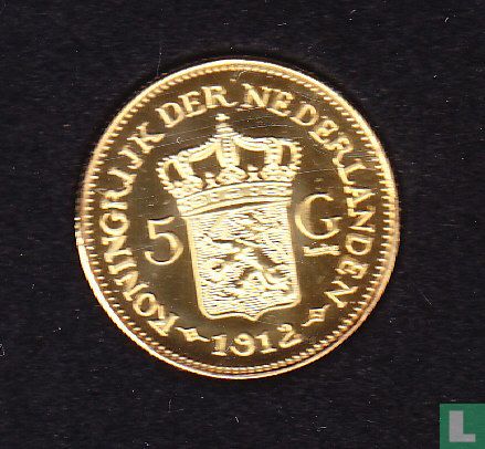 Nederland 5 gulden 1912 (zonder toevoeging Copy) - Afbeelding 1