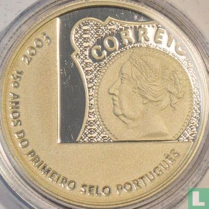 Portugal 5 Euro 2003 (Silber 925‰) "150th anniversary of the first Portuguese stamp" - Bild 1