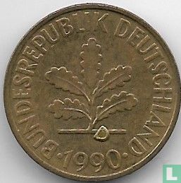 Allemagne 10 pfennig 1990 (G - fautée) - Image 1