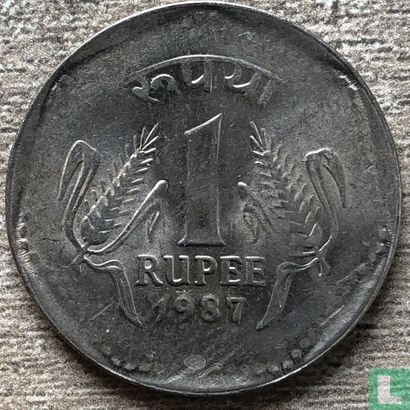India 1 rupee 1987 (Calcutta) - Image 1