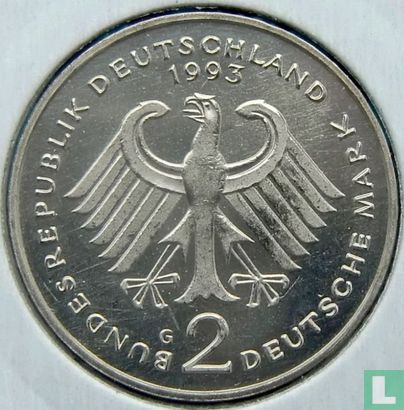 Duitsland 2 mark 1993 (G - Kurt Schumacher) - Afbeelding 1