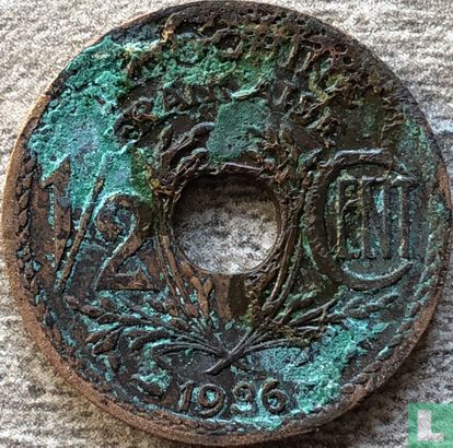 Frans Indochina ½ centime 1936 - Afbeelding 1