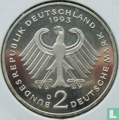 Germany 2 mark 1993 (D - Ludwig Erhard) - Image 1