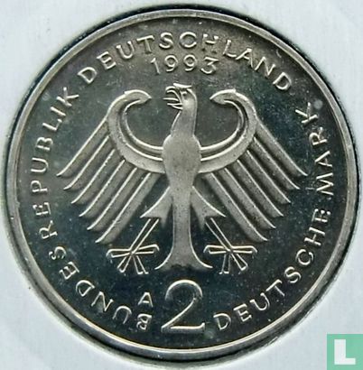 Germany 2 mark 1993 (A - Kurt Schumacher) - Image 1